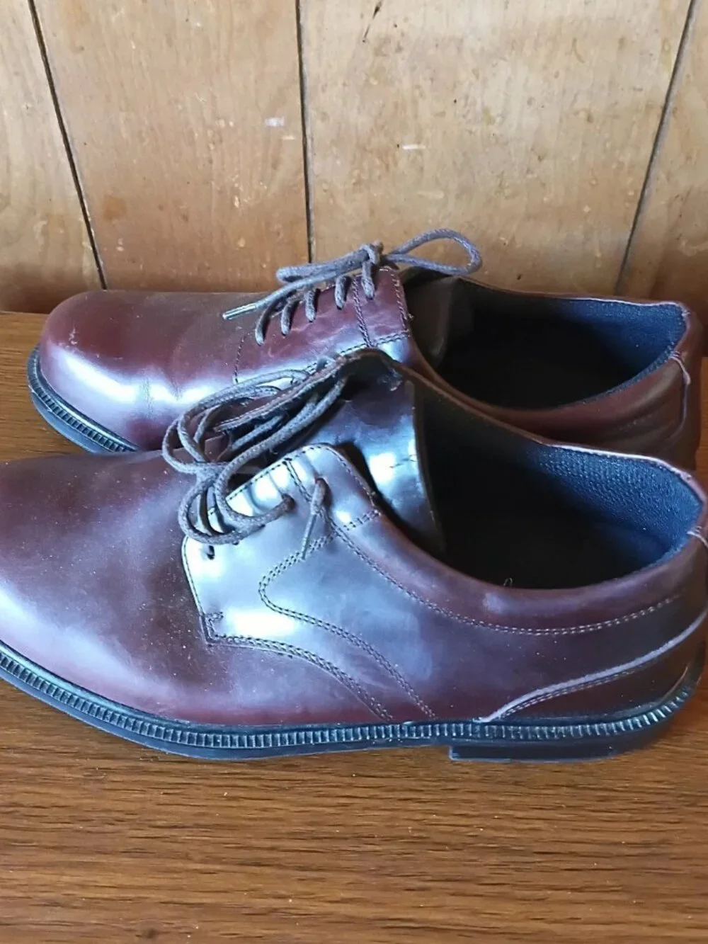 Easy Spirit Men's Brown Oxford Dress Shoes Genuine Leather Size 9.5M Lace Up